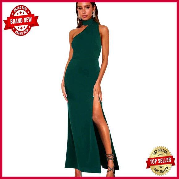 Elegant Asymmetrical Cutout Maxi Dress Formal Wedding Guest Cocktail Party
